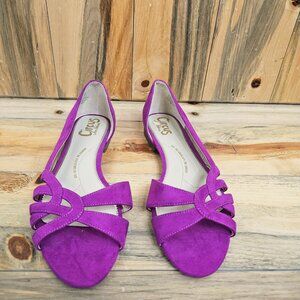 Circus by Sam Edelman Pink Fuchsia Belinda Suede Flat Sandal Size 9.5